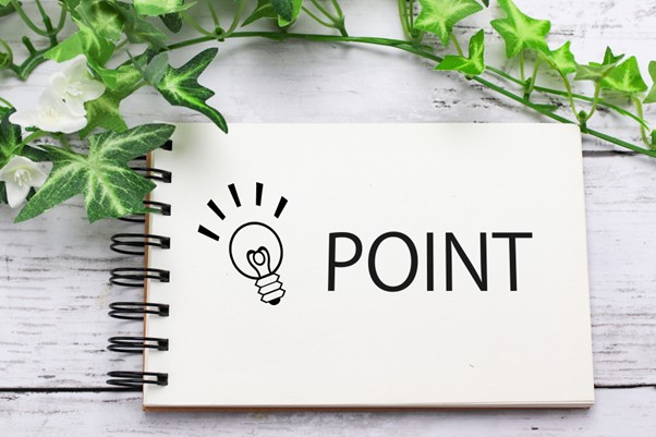 ポイントと書かれたスケッチブック