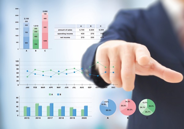 グラフを指す指