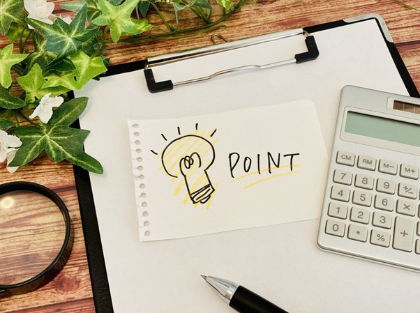 ポイントと書かれた紙